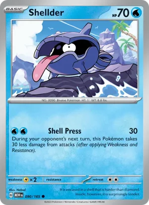 Shellder Pokémon 151 Pokémon TCG Common 090
