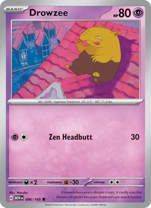 Drowzee Pokémon 151 Pokémon TCG Common 096