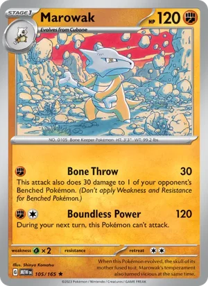 Marowak Pokémon 151 Pokémon TCG Rare 105