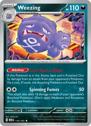Weezing Pokémon 151 Pokémon TCG Rare 110