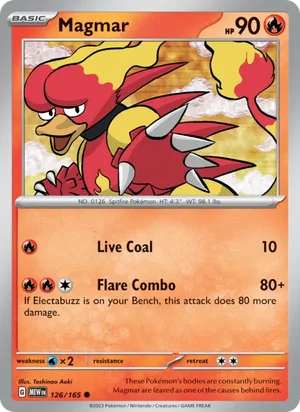 Magmar Pokémon 151 Pokémon TCG Common 126