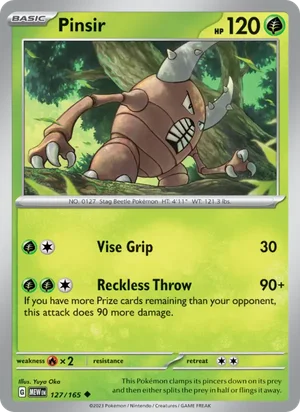 Pinsir Pokémon 151 Pokémon TCG Uncommon 127