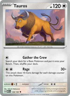 Tauros Pokémon 151 Pokémon TCG Uncommon 128