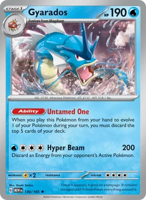 Gyarados Pokémon 151 Pokémon TCG Rare 130