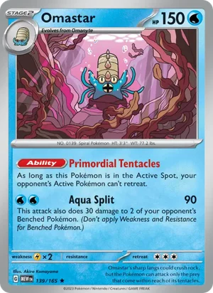 Omastar Pokémon 151 Pokémon TCG Rare 139