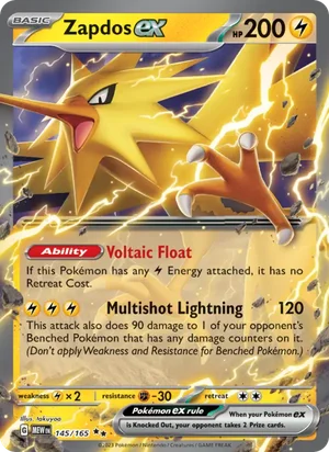 Zapdos ex Pokémon 151 Pokémon TCG Double Rare 145