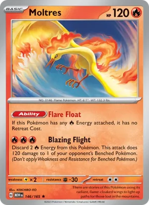 Moltres Pokémon 151 Pokémon TCG Rare 146