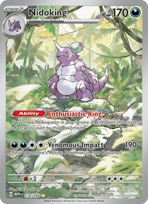 Nidoking Pokémon 151 Pokémon TCG Illustration Rare 174