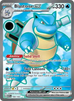 Blastoise ex Pokémon 151 Pokémon TCG Ultra Rare 184