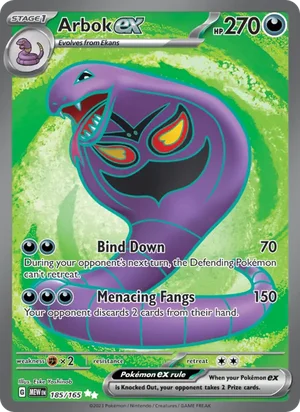 Arbok ex Pokémon 151 Pokémon TCG Ultra Rare 185