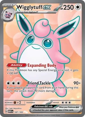 Wigglytuff ex Pokémon 151 Pokémon TCG Ultra Rare 187