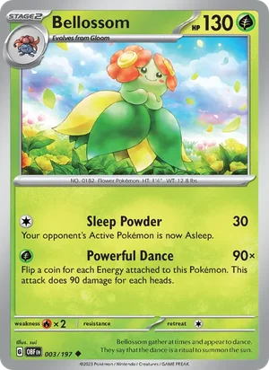 Bellossom 003/197 Uncommon, Obsidian Flames Pokémon TCG card