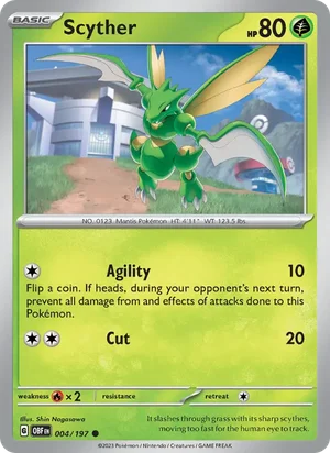 Scyther 004/197 Common, Obsidian Flames Pokémon TCG card