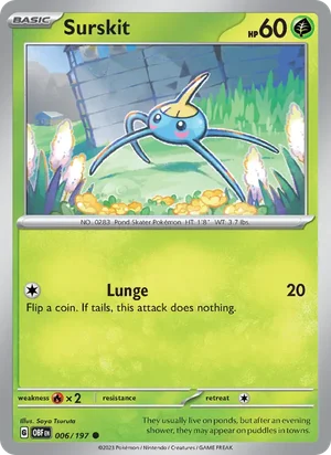 Surskit 006/197 Common, Obsidian Flames Pokémon TCG card