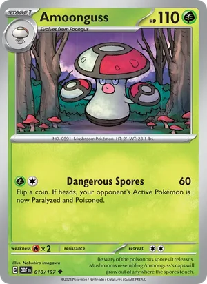 Amoonguss 010/197 Uncommon, Obsidian Flames Pokémon TCG card
