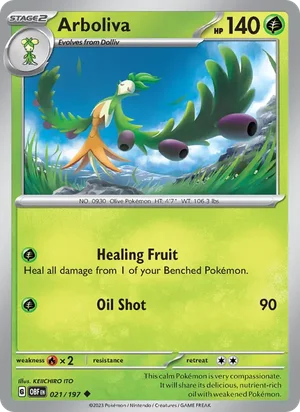 Arboliva 021/197 Uncommon, Obsidian Flames Pokémon TCG card