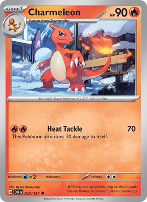 Charmeleon 027/197 Uncommon, Obsidian Flames Pokémon TCG card