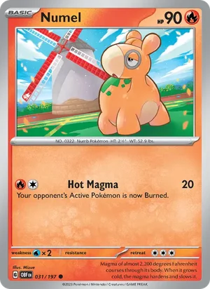 Numel 031/197 Common, Obsidian Flames Pokémon TCG card