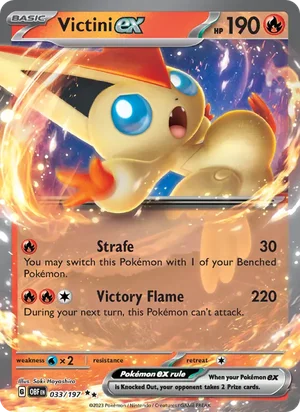 Victini ex 033/197 Double Rare, Obsidian Flames Pokémon TCG card