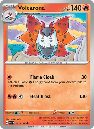 Volcarona 041/197 Uncommon, Obsidian Flames Pokémon TCG card