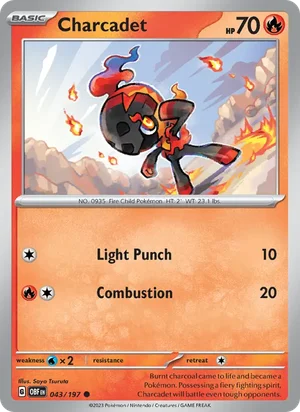 Charcadet 043/197 Common, Obsidian Flames Pokémon TCG card