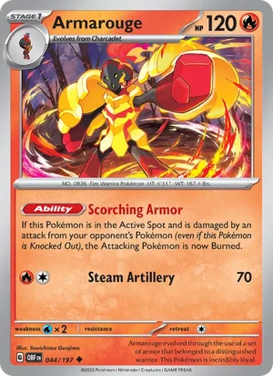 Armarouge 044/197 Uncommon, Obsidian Flames Pokémon TCG card