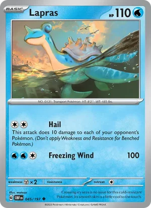 Lapras 045/197 Uncommon, Obsidian Flames Pokémon TCG card