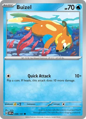 Buizel 048/197 Common, Obsidian Flames Pokémon TCG card