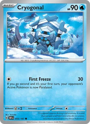 Cryogonal 055/197 Common, Obsidian Flames Pokémon TCG card