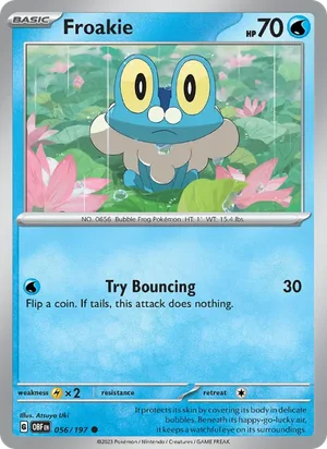 Froakie 056/197 Common, Obsidian Flames Pokémon TCG card