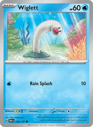 Wiglett 058/197 Common, Obsidian Flames Pokémon TCG card