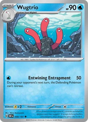 Wugtrio 059/197 Uncommon, Obsidian Flames Pokémon TCG card
