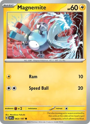 Magnemite 063/197 Common, Obsidian Flames Pokémon TCG card