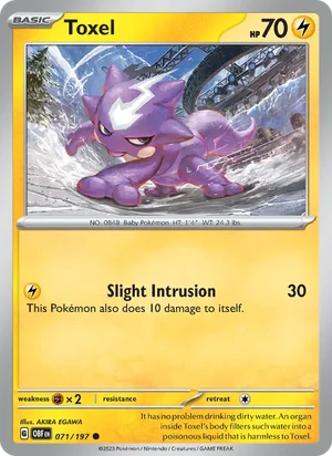 Toxel 071/197 Common, Obsidian Flames Pokémon TCG card