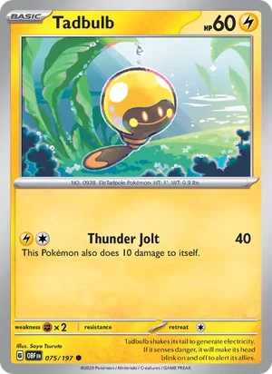Tadbulb 075/197 075/197 Common, Obsidian Flames Pokémon TCG card