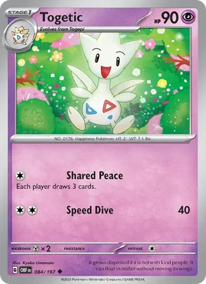 Togetic 084/197 Uncommon, Obsidian Flames Pokémon TCG card
