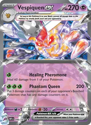 Vespiquen ex 096/197 Double Rare, Obsidian Flames Pokémon TCG card
