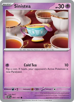 Sinistea 097/197 Common, Obsidian Flames Pokémon TCG card