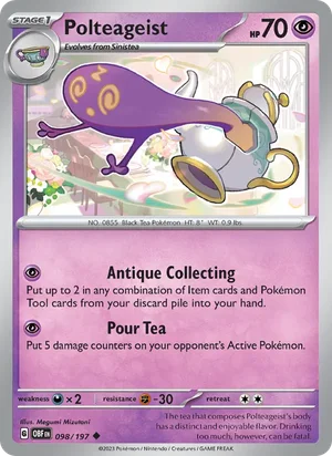 Polteageist 098/197 Uncommon, Obsidian Flames Pokémon TCG card