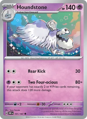 Houndstone 101/197 Uncommon, Obsidian Flames Pokémon TCG card