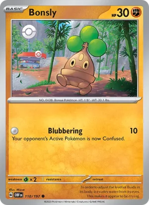 Bonsly 110/197 Common, Obsidian Flames Pokémon TCG card