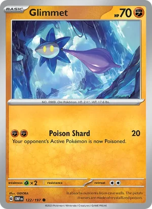 Glimmet 122/197 Common, Obsidian Flames Pokémon TCG card