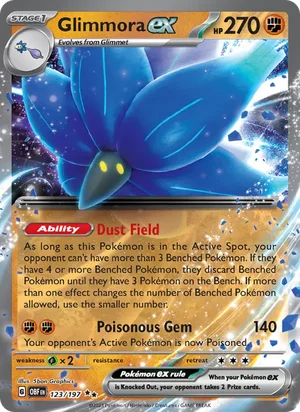 Glimmora ex 123/197 Double Rare, Obsidian Flames Pokémon TCG card