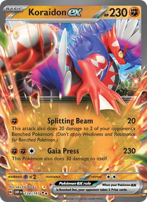 Koraidon ex 124/197 Double Rare, Obsidian Flames Pokémon TCG card