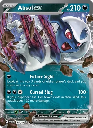 Absol ex 135/197 Double Rare, Obsidian Flames Pokémon TCG card
