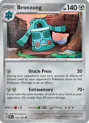 Bronzong 145/197 Uncommon, Obsidian Flames Pokémon TCG card