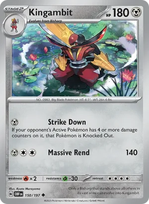 Kingambit 150/197 Uncommon, Obsidian Flames Pokémon TCG card