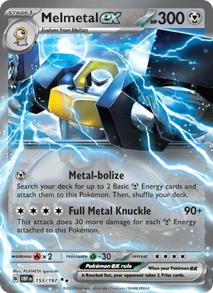 Melmetal ex 153/197 Double Rare, Obsidian Flames Pokémon TCG card