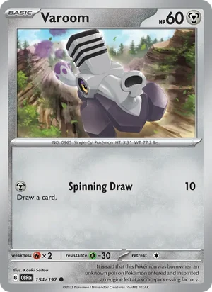 Varoom 154/197 Common, Obsidian Flames Pokémon TCG card