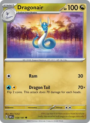 Dragonair 158/197 Uncommon, Obsidian Flames Pokémon TCG card